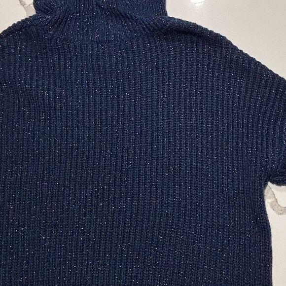 a.n.a Women’s Navy Blue Cowl Neck Turtleneck Knit Speckled Sweater Small - Picture 10 of 15